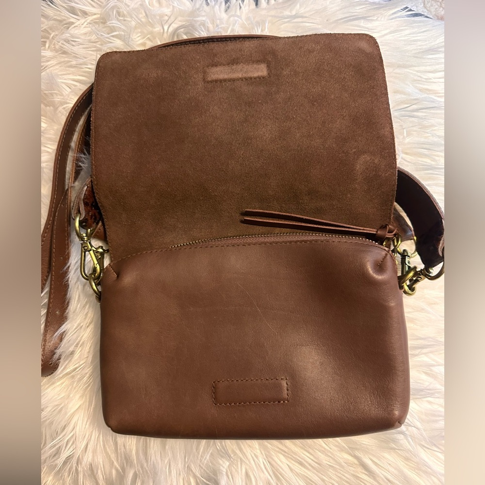 Madewell The Flap Convertible Crossbody Bag & Wallet Painted Leopard Calf Hair - Picture 5 of 16